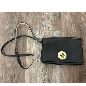 Kate Spade Newbury Lane Sally crossbody bag in black crosshatched leather